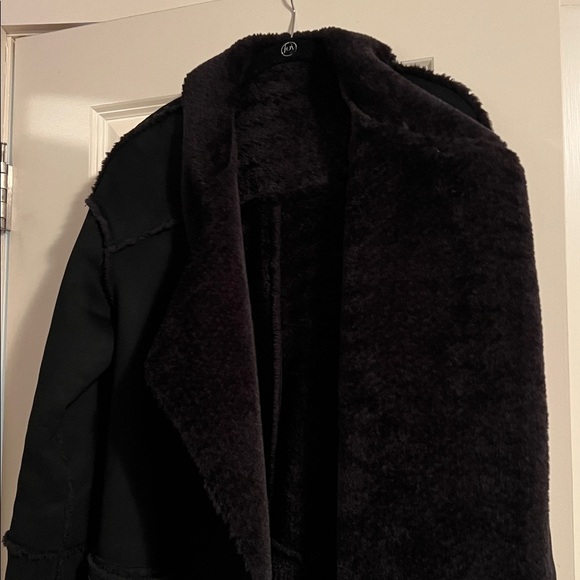 ZARA faux Suede/shearling Reversible coat, Sz M - Picture 3 of 4